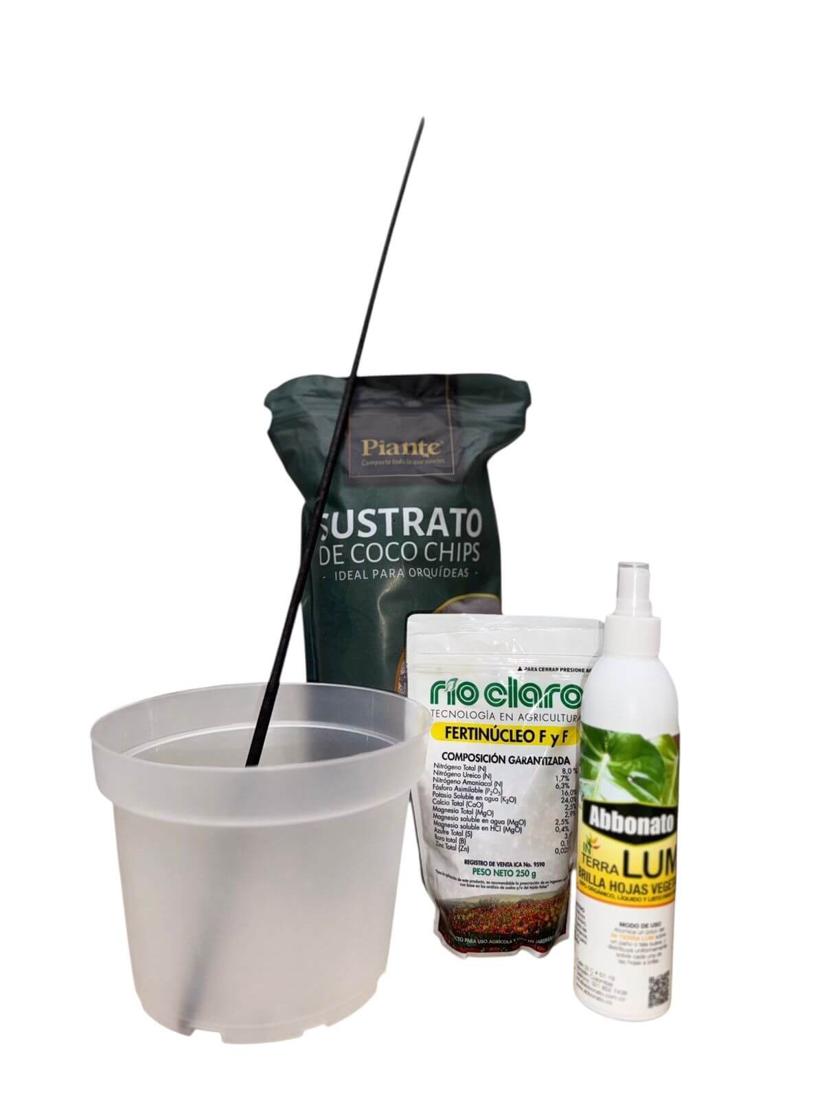 Kit de jardinería para orquídeas con sustrato, fertilizante y matera – Piante