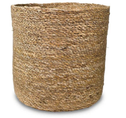 CESTA CILINDRO DE YUTE 18 X 18 CM CAFÉ CLARO