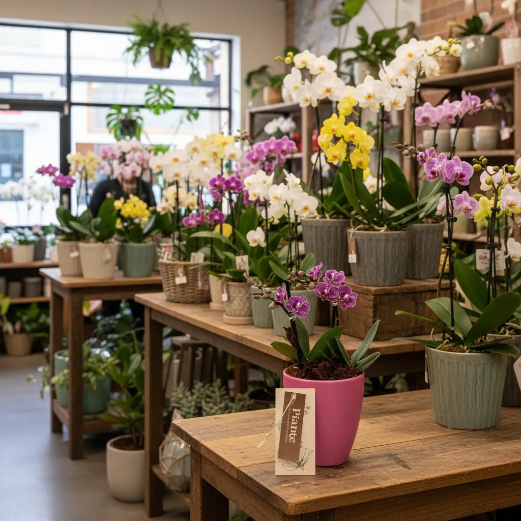 Arreglo Orquídeas Minis Morada Exotica en Ceramica Rosa