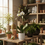Orquídea Grandi Premium Blanco Leeds en Matera Acanalada