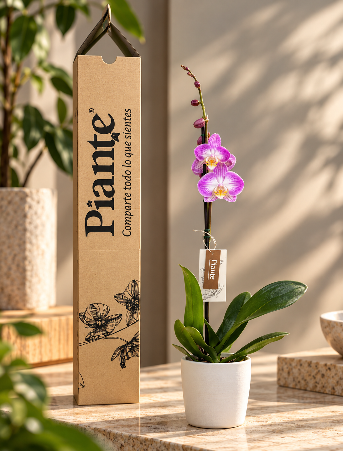 Orquídea Grandi Premium Exotica Sunca Split en Matera Ceramica