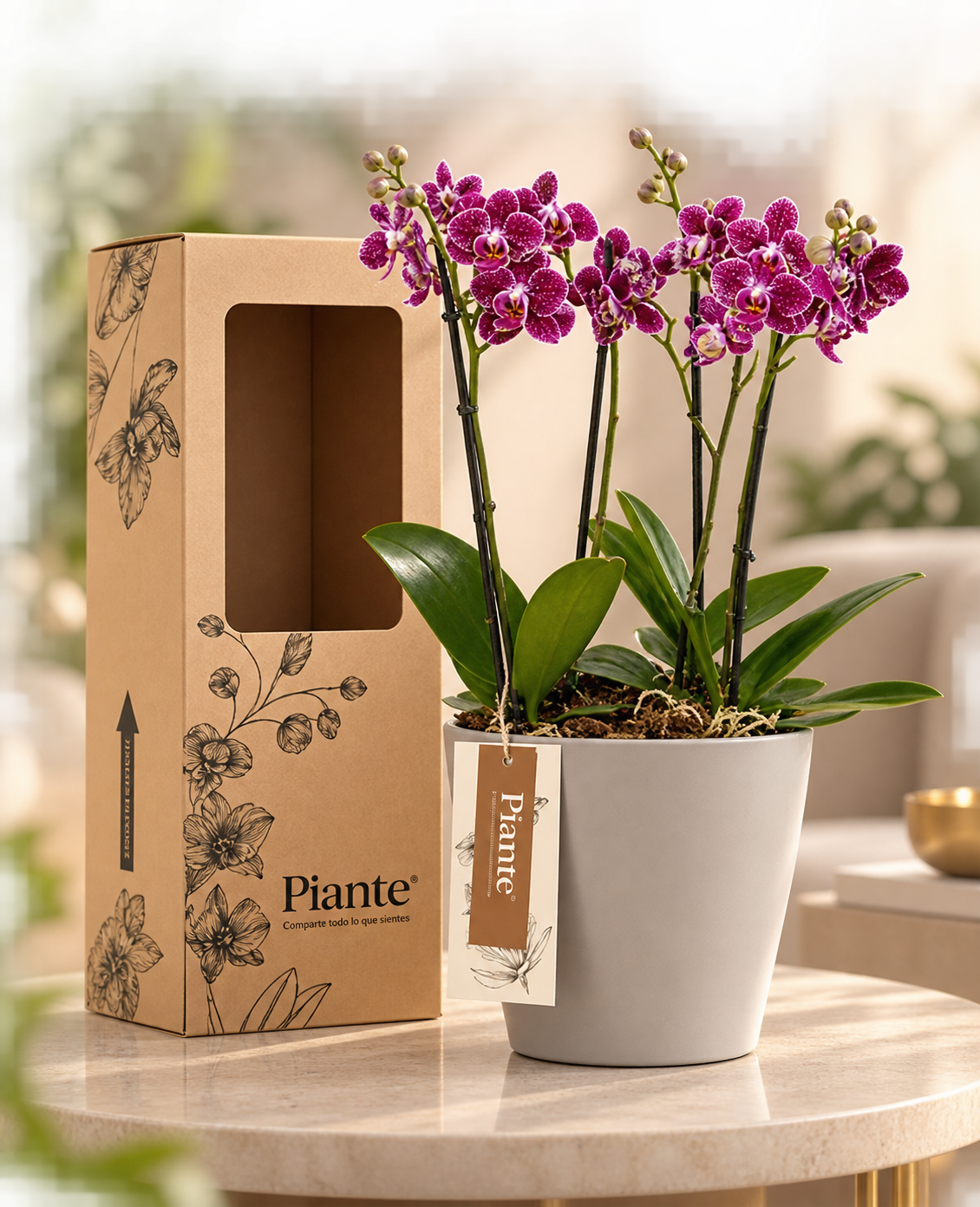 Arreglo floral de Orquídeas Mini Premium morado