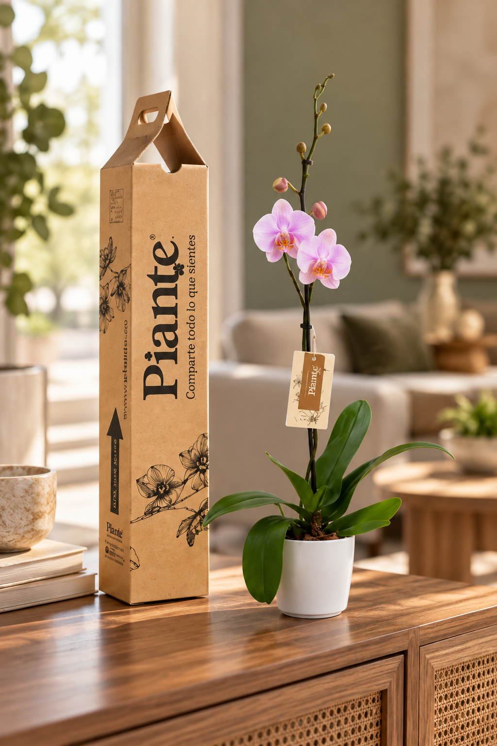 Orquídea Grandi Premium Rosada en Matera Ceramica