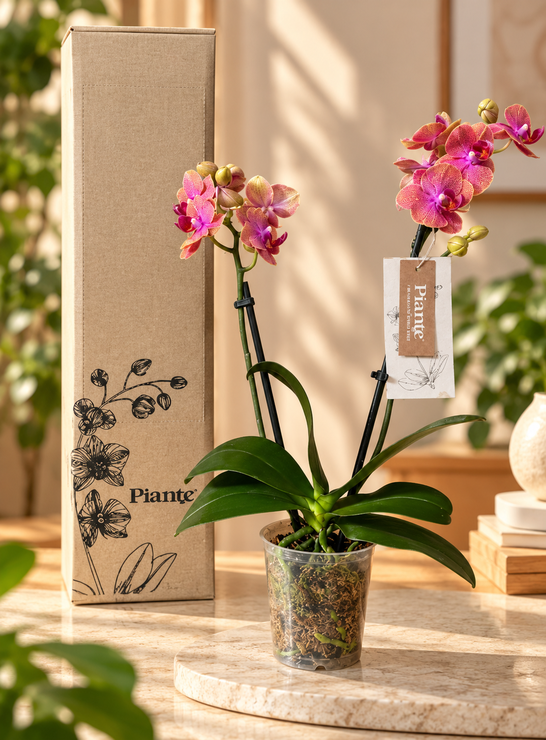 Orquídea Midi Supreme Salmon Bolzano en Matera de Cultivo