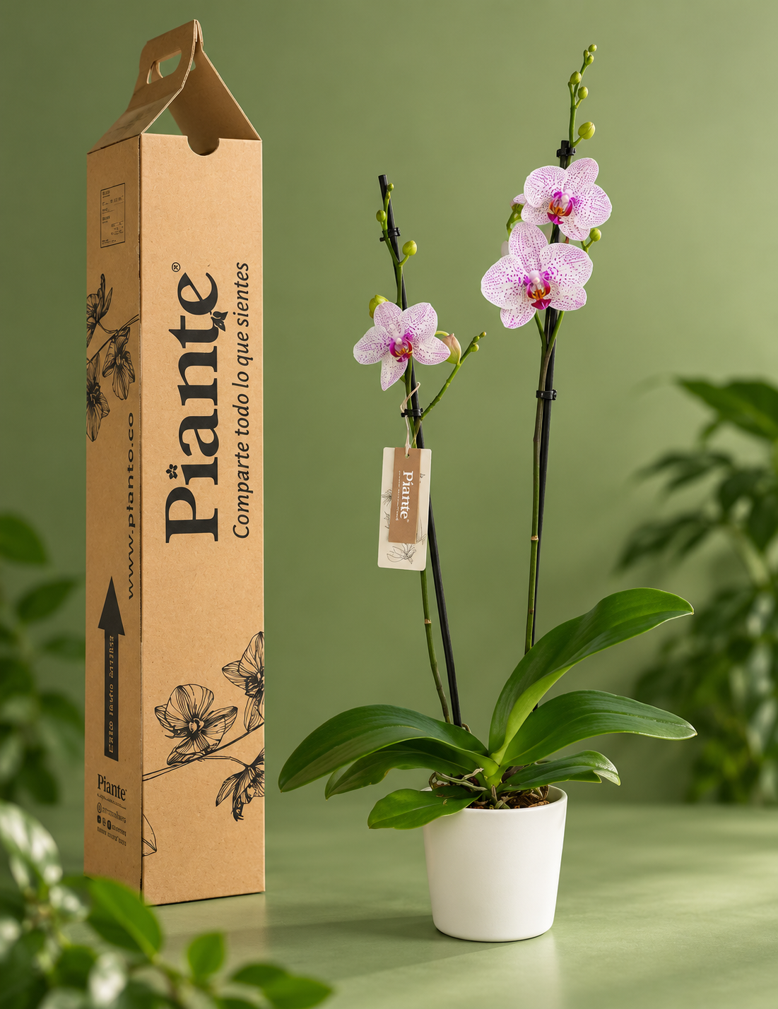 Orquídea Grandi supreme Rosado Goteborg en matera ceramica