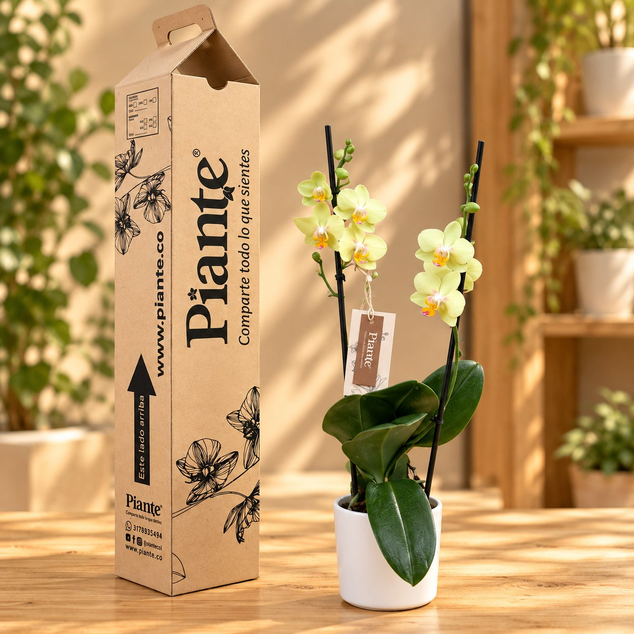 Orquídea Grandi supreme Amarillo Intisun en Matera Ceramica